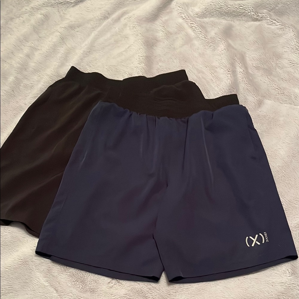 2 Pairs Black and Navy Athletic Shorts - READ